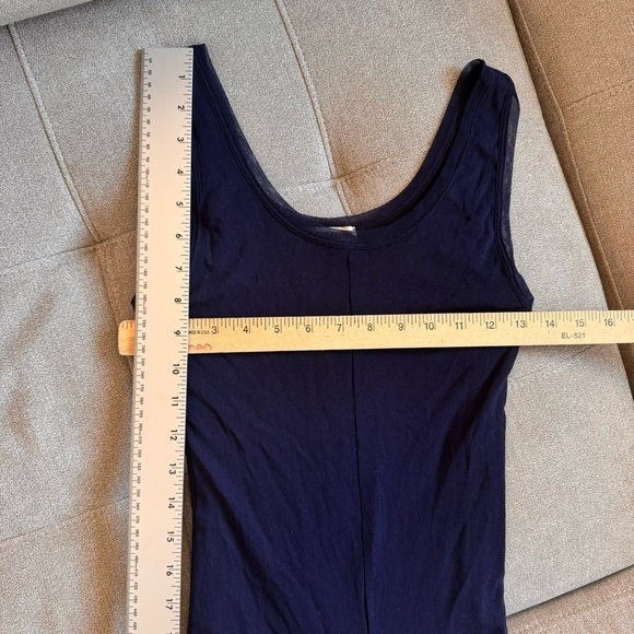 FUZZI by Jean Paul Gaultier Mesh Dress Long Sleeve MIDI Maxi Navy Blue SET sz S - Picture 10 of 16